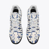 Air Cushion Sneakers Blue Tribal Drawing