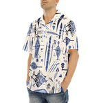 Hawaiian Shirt Blue Tribal Drawing