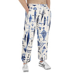 Men's Sweatpants Blue Tribal Drawing