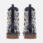 Leather Boots Blue Tribal Drawing