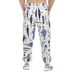 Men's Sweatpants Blue Tribal Drawing