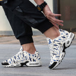Air Cushion Sneakers Blue Tribal Drawing