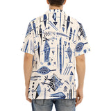 Hawaiian Shirt Blue Tribal Drawing