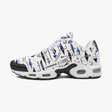Air Cushion Sneakers Blue Tribal Drawing