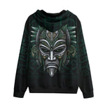 Men's Zip Up Hoodie Fantasy Tribal Mask