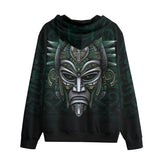 Men's Zip Up Hoodie Fantasy Tribal Mask
