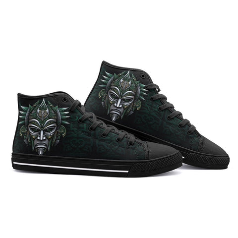 High-Top Canvas Shoes Fantasy Tribal Mask