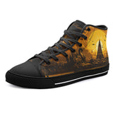 High-Top Canvas Shoes Mystical Egyptian Drawing