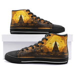 High-Top Canvas Shoes Mystical Egyptian Drawing