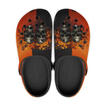Classic Clogs Skulls and Flowers Red and Black