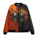 Bomber Jacket Skulls and Flowers Red and Black