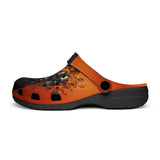 Classic Clogs Skulls and Flowers Red and Black