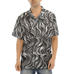 Hawaiian Shirt Metal Waves Print