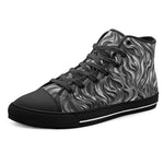 High-Top Canvas Shoes Metal Waves Print