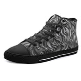 High-Top Canvas Shoes Metal Waves Print