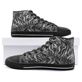 High-Top Canvas Shoes Metal Waves Print