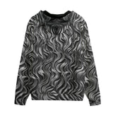 Men's Zip Up Hoodie Metal Waves Print