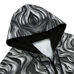 Men's Zip Up Hoodie Metal Waves Print