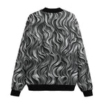 Bomber Jacket Metal Waves Print