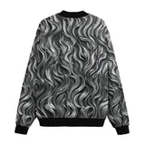 Bomber Jacket Metal Waves Print