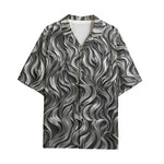 Hawaiian Shirt Metal Waves Print