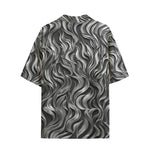 Hawaiian Shirt Metal Waves Print