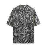 Hawaiian Shirt Metal Waves Print