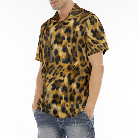 Men's Polo Shirt Leopard Fur Pattern