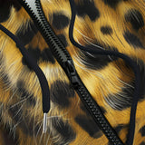 Men's Zip Up Hoodie Leopard Fur Pattern