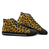 High-Top Canvas Shoes Crumpled Leopard Texture