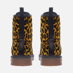 Leather Boots Crumpled Leopard Texture