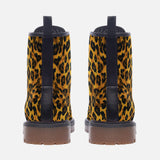 Leather Boots Crumpled Leopard Texture