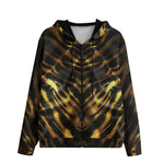 Men's Zip Up Hoodie Golden Tiger Pattern