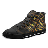 High-Top Canvas Shoes Golden Tiger Pattern