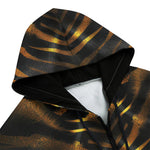 Men's Zip Up Hoodie Golden Tiger Pattern