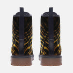 Leather Boots Golden Tiger Pattern