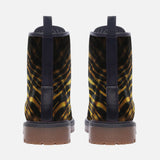 Leather Boots Golden Tiger Pattern