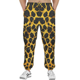 Men's Sweatpants Gold and Black Leopard Texture