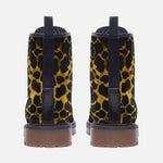 Leather Boots Gold and Black Leopard Texture