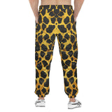 Men's Sweatpants Gold and Black Leopard Texture