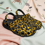 Classic Clogs Gold and Black Leopard Texture
