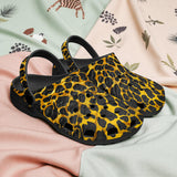 Classic Clogs Gold and Black Leopard Texture