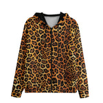 Men's Zip Up Hoodie Cheetah Texture