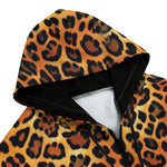 Men's Zip Up Hoodie Cheetah Texture