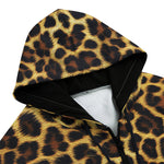 Men's Zip Up Hoodie Leopard Pattern