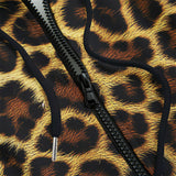 Men's Zip Up Hoodie Leopard Pattern