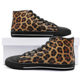 High-Top Canvas Shoes Leopard Art Texture