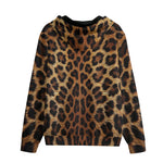 Men's Zip Up Hoodie Leopard Art Texture