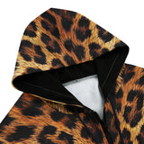 Men's Zip Up Hoodie Leopard Art Texture