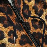 Men's Zip Up Hoodie Leopard Art Texture